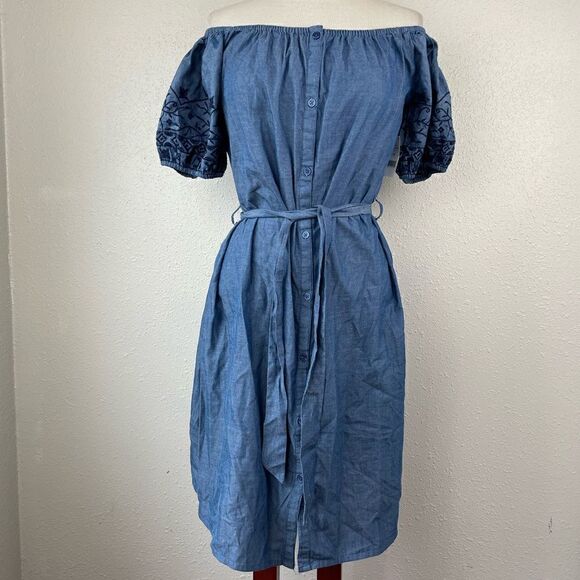 NWT Dip Button Down Midi Skirt Size M - Picture 1 of 9